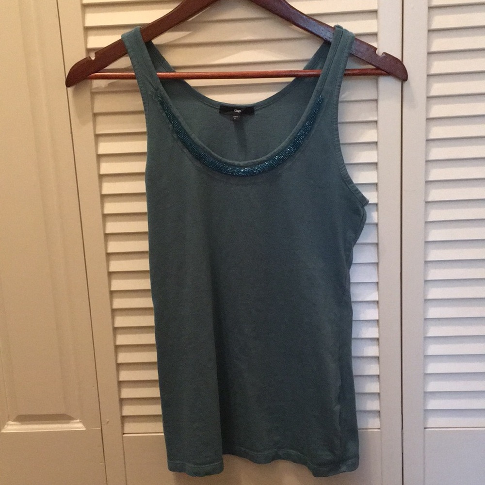 Gap blue tank with sequin design